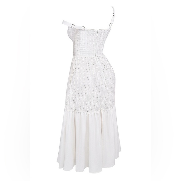 House of CB Elia White Broderie Anglaise Midi Sundress. Size Xsmall - Picture 11 of 17
